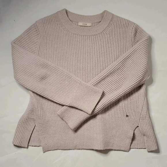 System Sweaters - SYSTEM Pullover  50% wool Cropped Pastel Sweater Sz Small Oversized